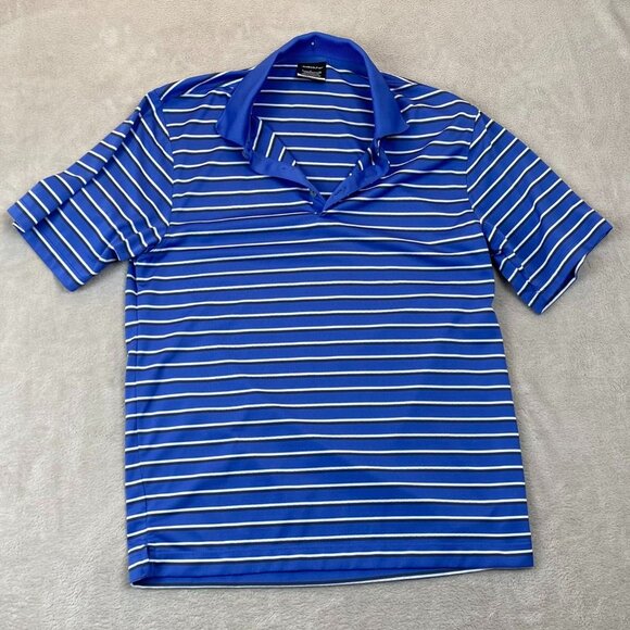 Nike Mens Golf Polo Shirt Small Striped Dri-Fit Pullover Activewear Casual Blue - Picture 11 of 12
